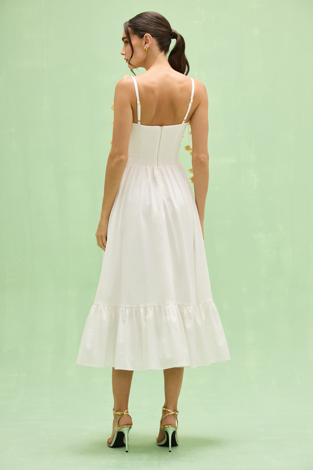 VESTIDO MIDI TRICOLINE LOTUS OFF WHITE