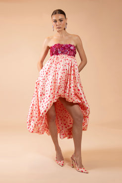 VESTIDO MIDI PEONY DOTS ROSA
