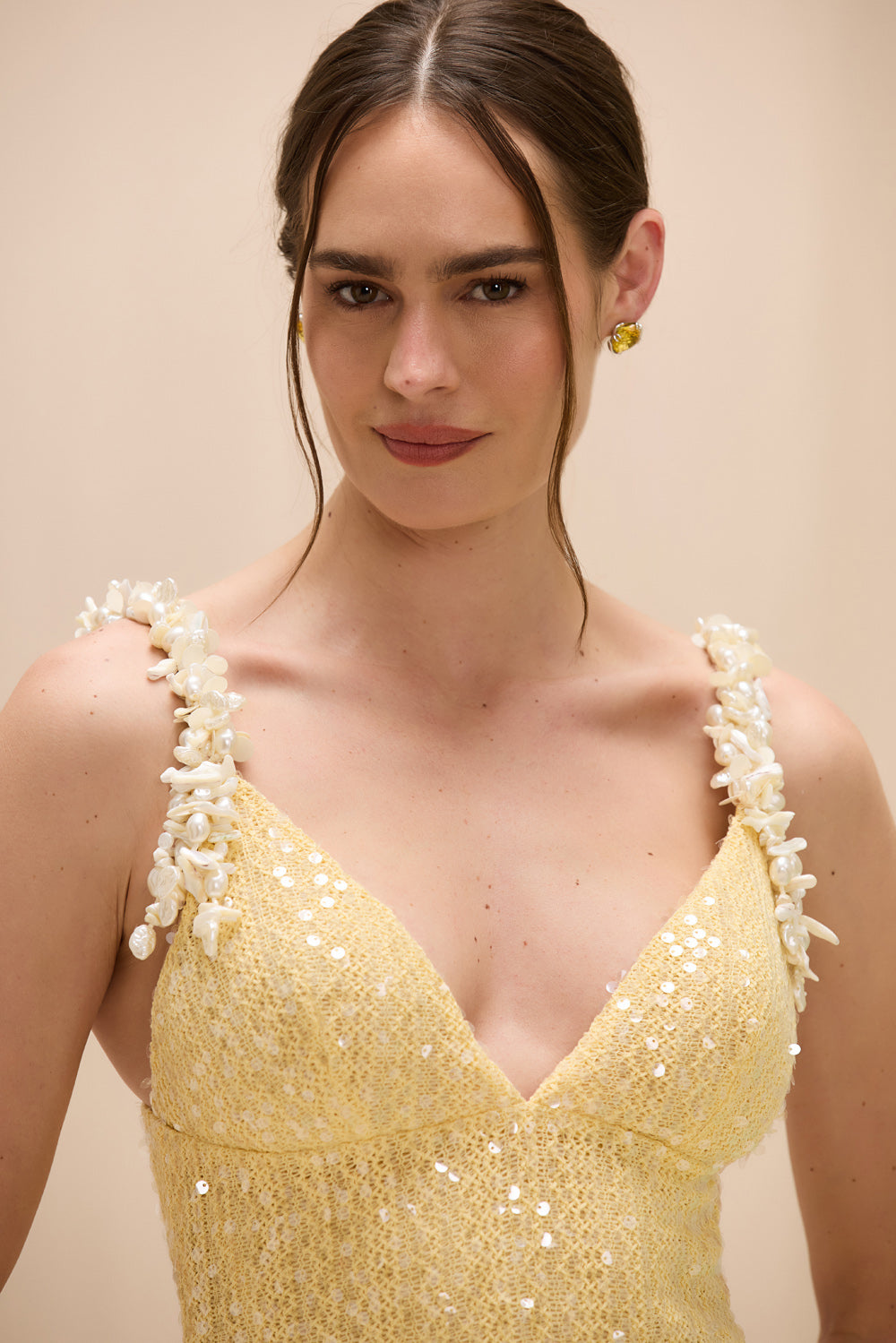 VESTIDO MIDI IARA CROCHET AMARELO