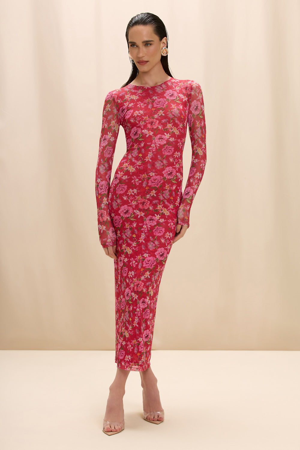 VESTIDO MIDI PEONY VERMELHO