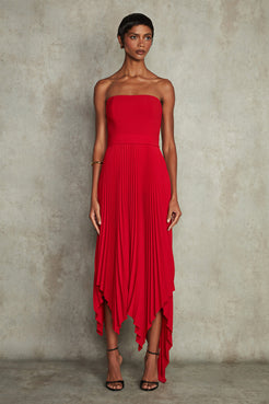 VESTIDO MIDI CREPE ALICE VERMELHO