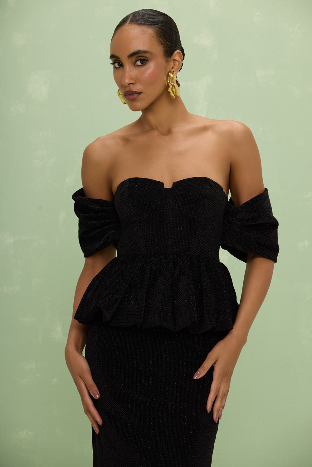 VESTIDO MIDI VELVET HELENA PRETO