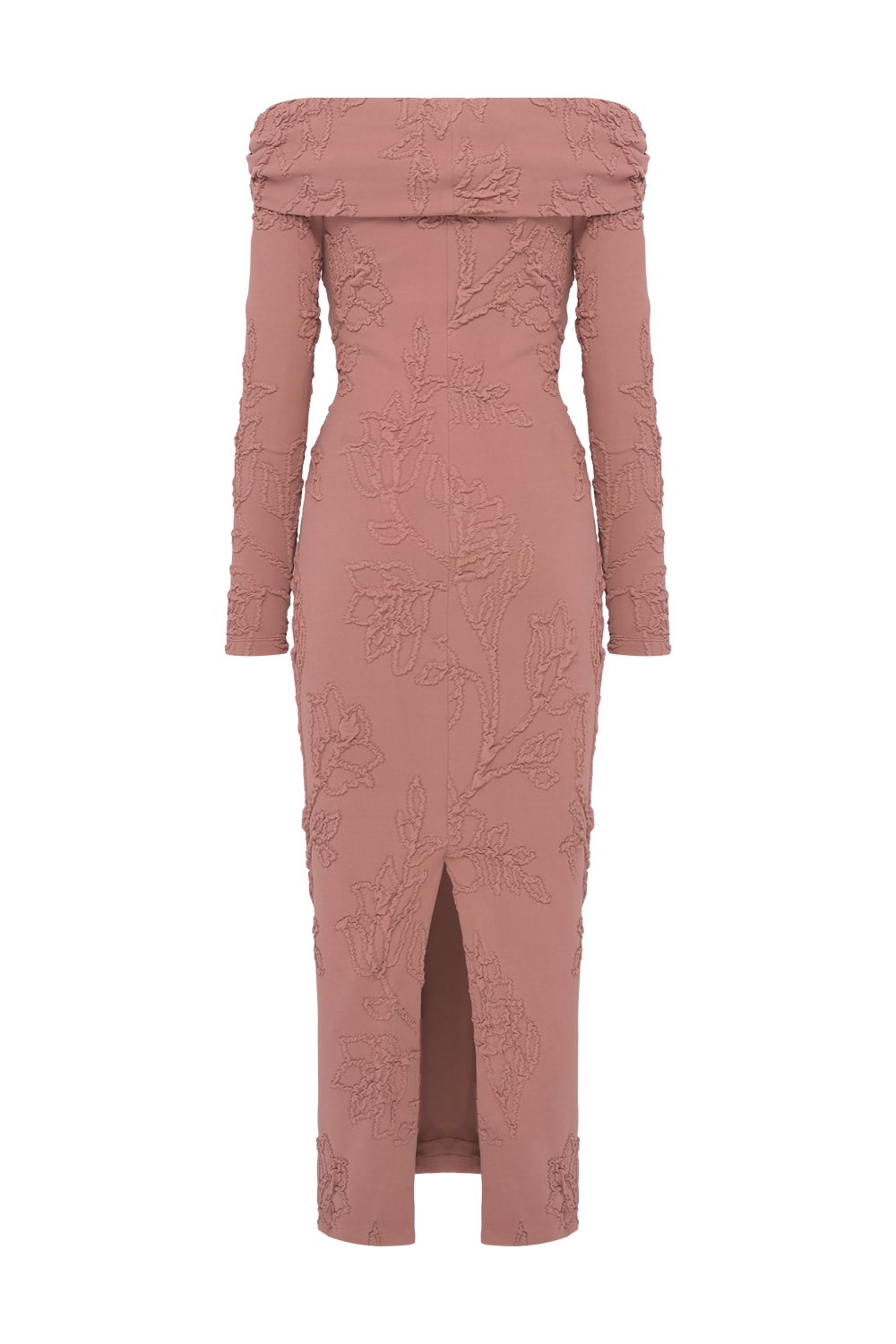VESTIDO MIDI JACQUARD HAZEL MARROM