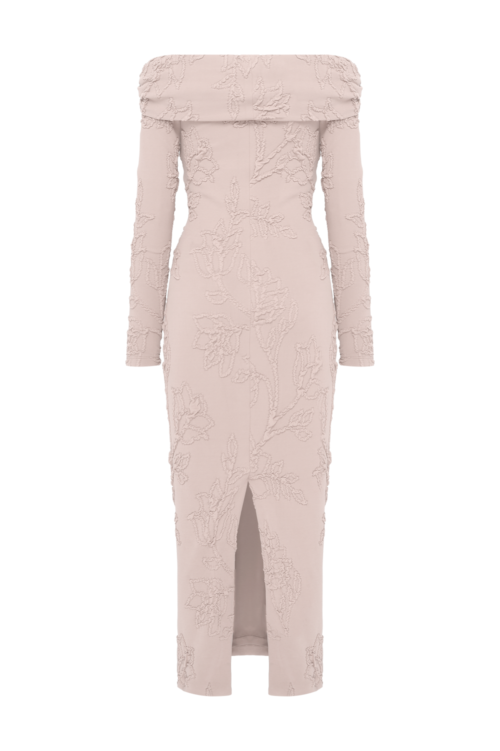 VESTIDO MIDI JACQUARD HAZEL BEGE