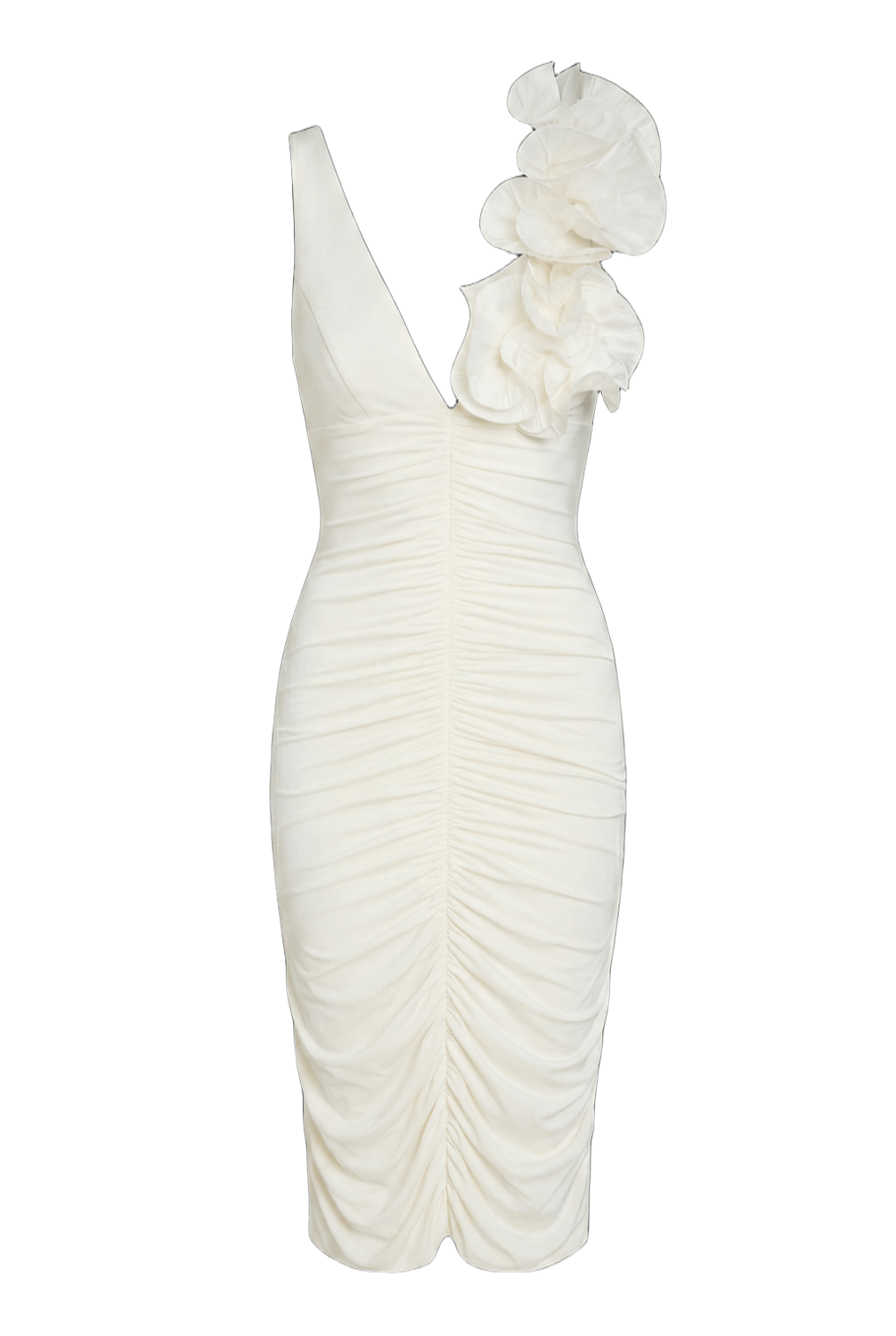 VESTIDO MIDI TAFETÁ TARSILA OFF WHITE