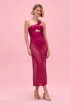 VESTIDO MIDI TELA SUNPETAL  VERMELHO