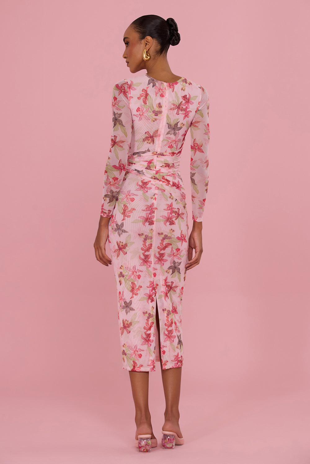 VESTIDO MIDI ORCHID BLOOM ROSE