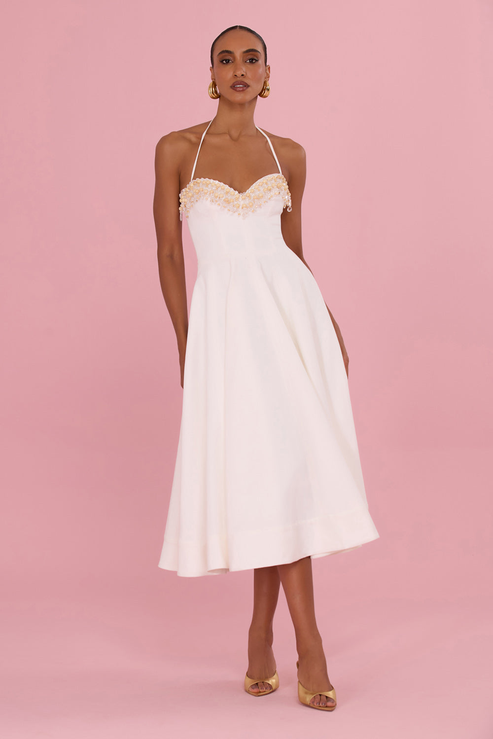 VESTIDO MIDI LINHO MEADOW OFF WHITE