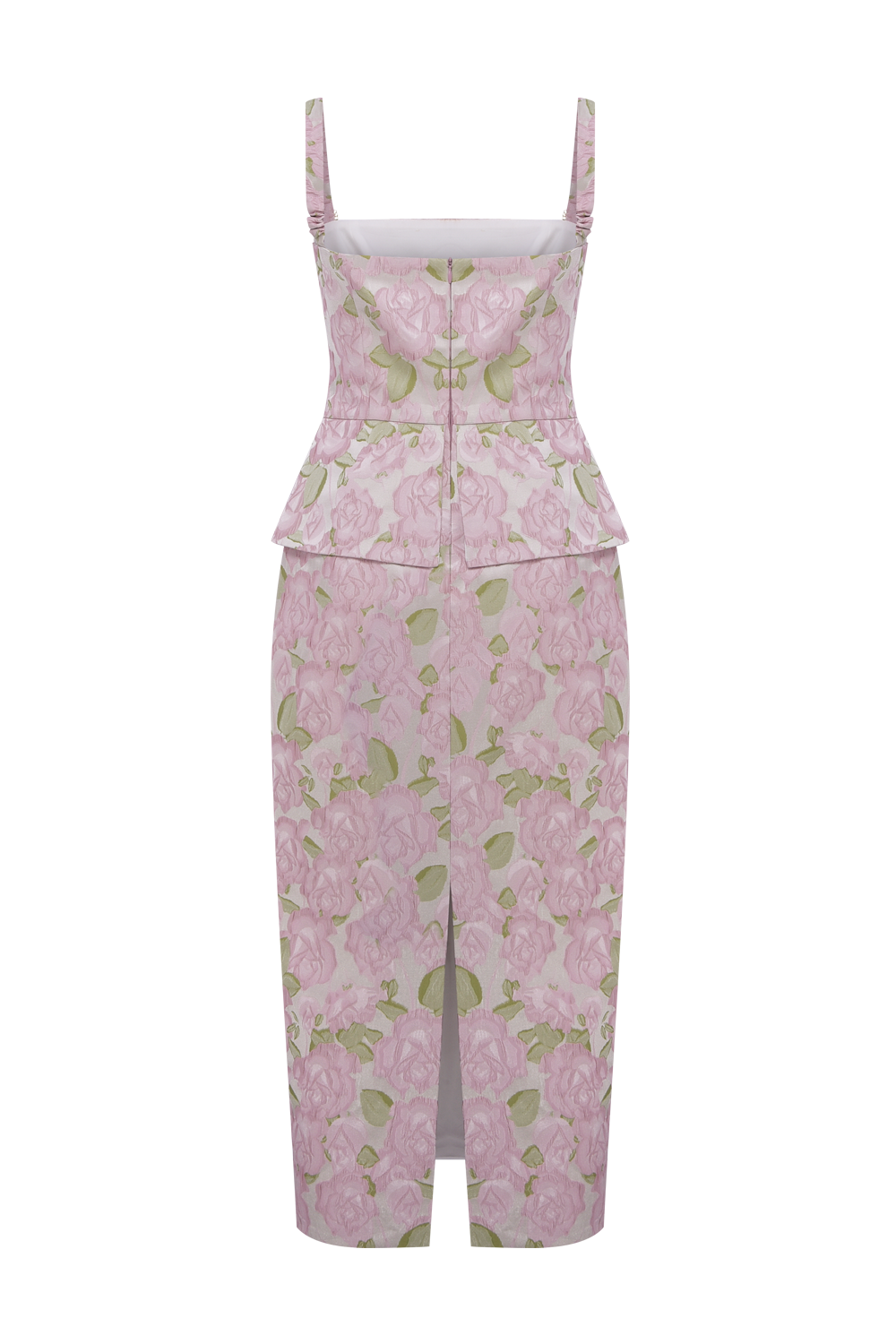 VESTIDO MIDI GARDEN JACQUARD ROSA