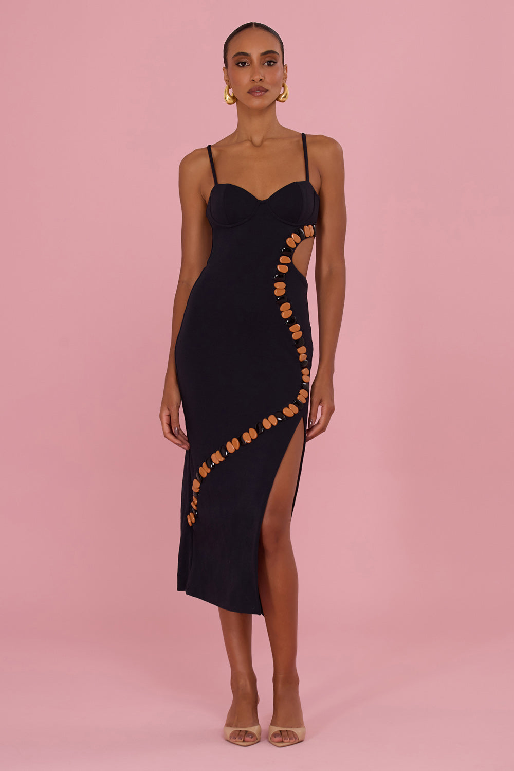 VESTIDO MIDI MALHA DELYA PRETO