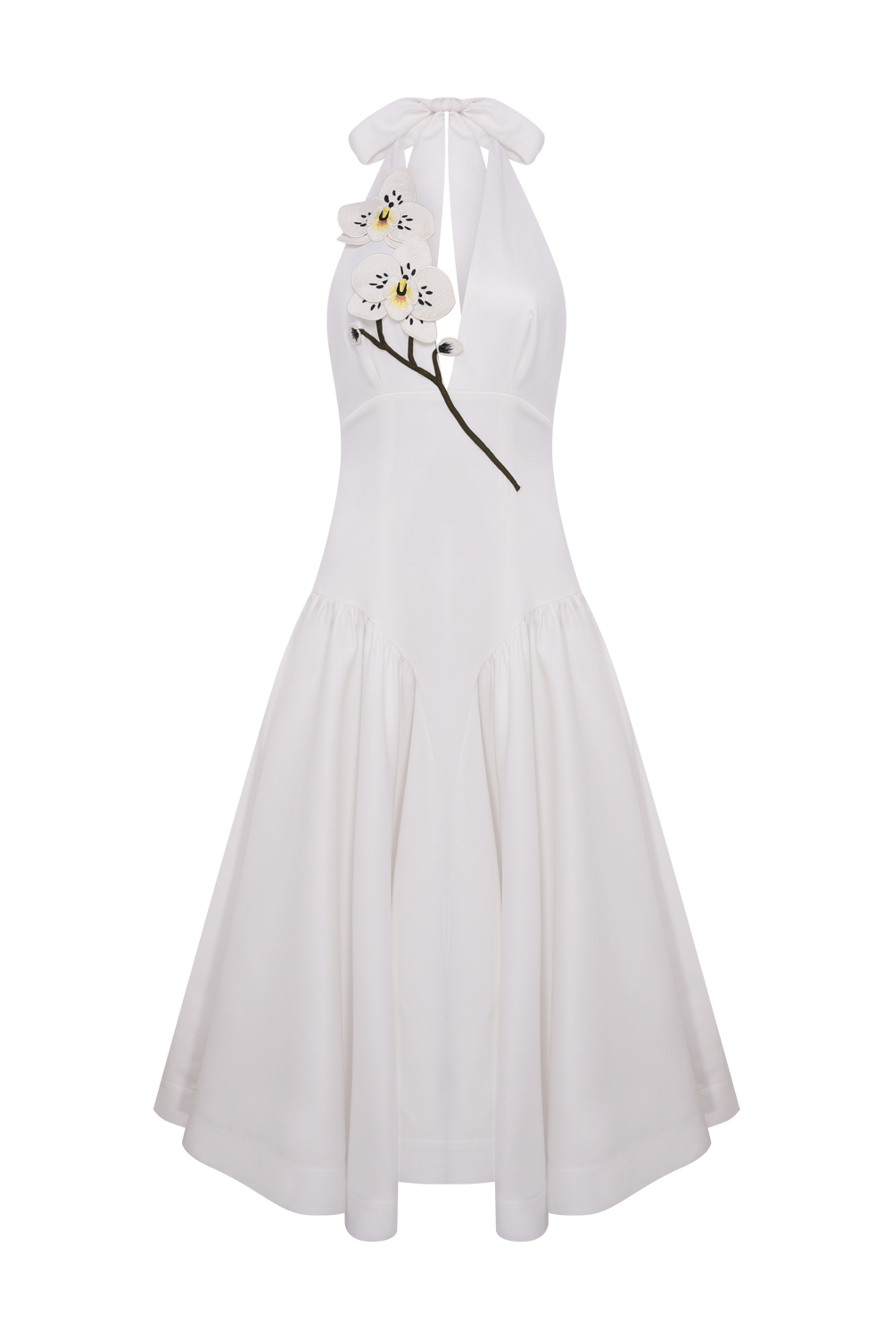 VESTIDO MIDI TRICOLINE BLOSSOM OFF WHITE