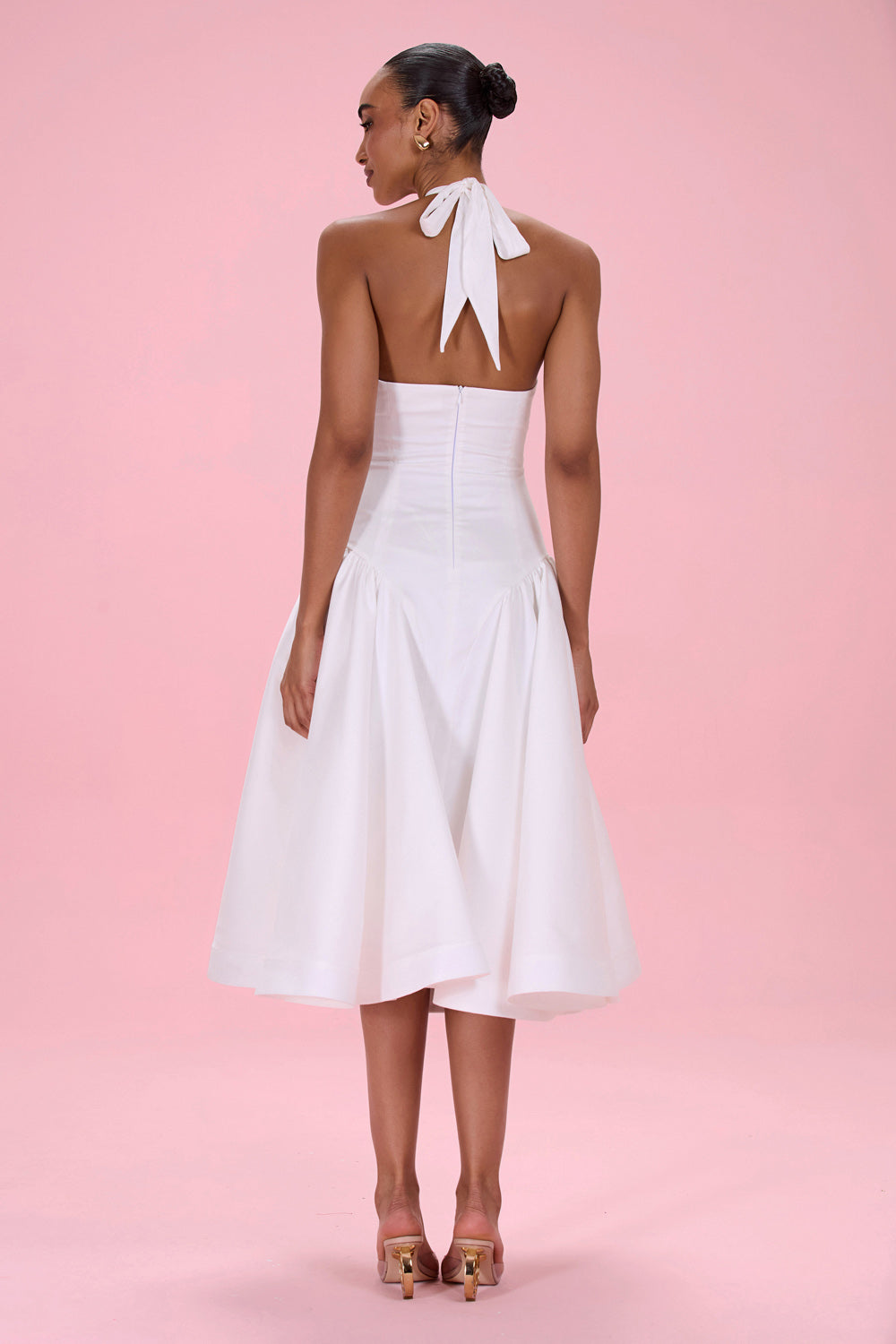VESTIDO MIDI TRICOLINE BLOSSOM OFF WHITE