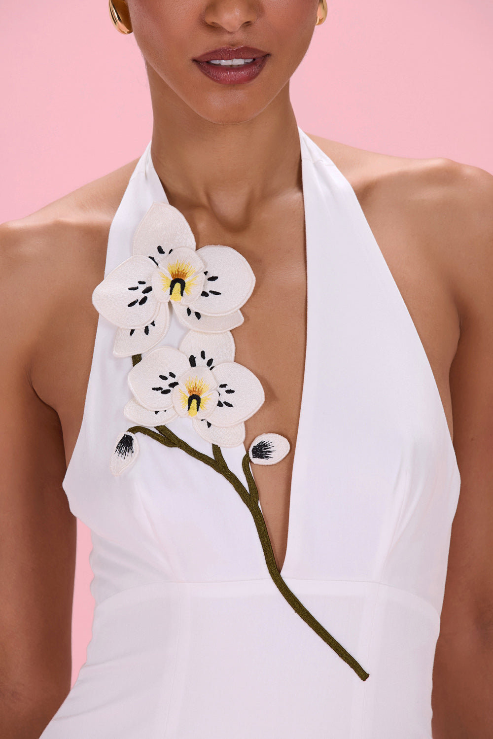 VESTIDO MIDI TRICOLINE BLOSSOM OFF WHITE
