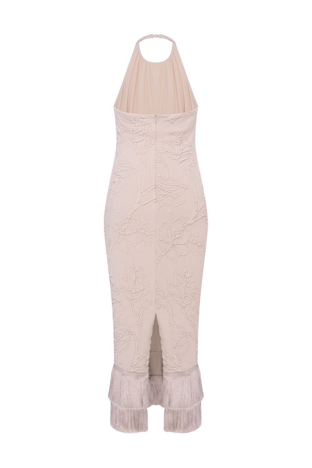 VESTIDO MIDI JACQUARD HAZEL BEGE