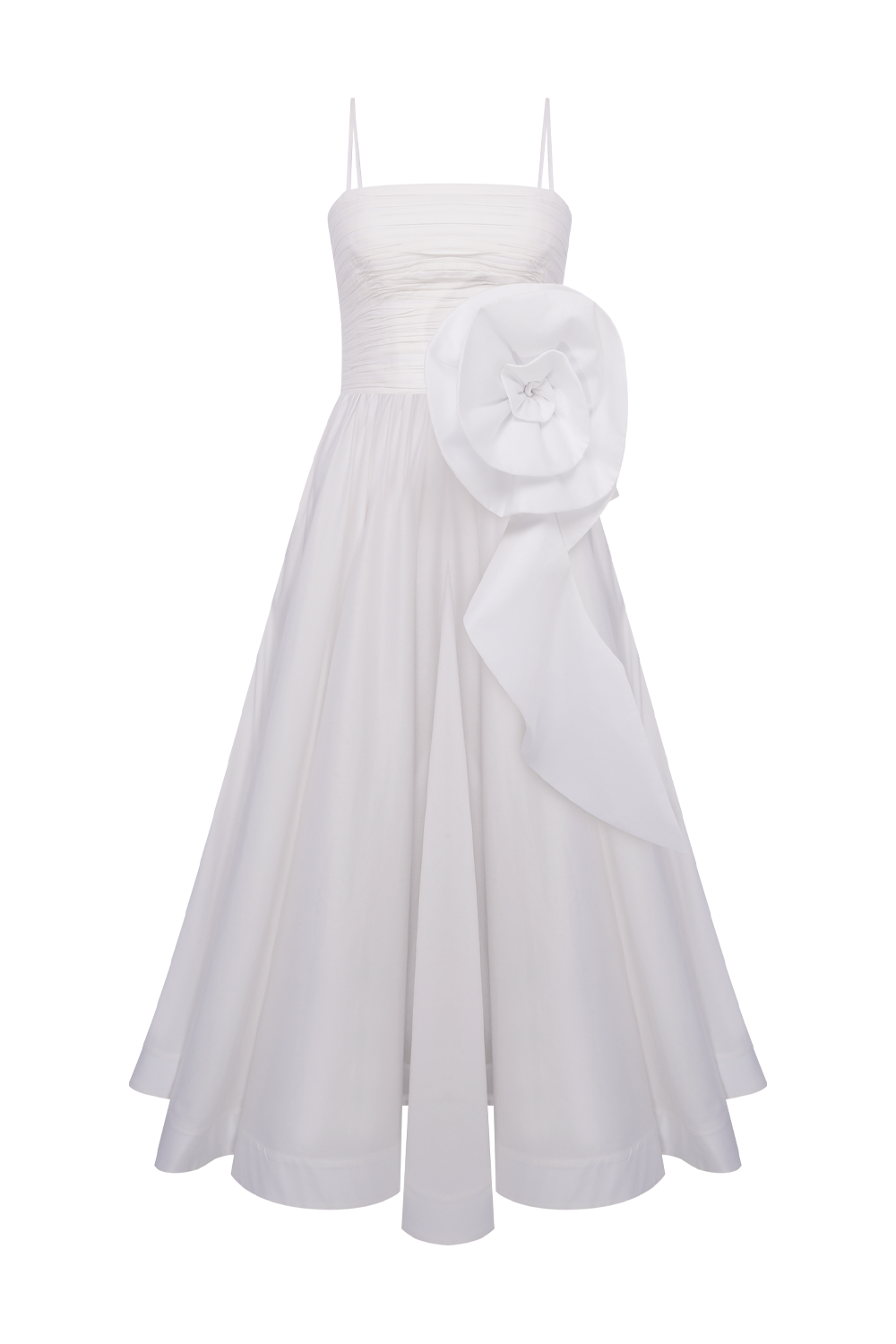 VESTIDO MIDI TRICOLINE BLOSSOM OFF WHITE