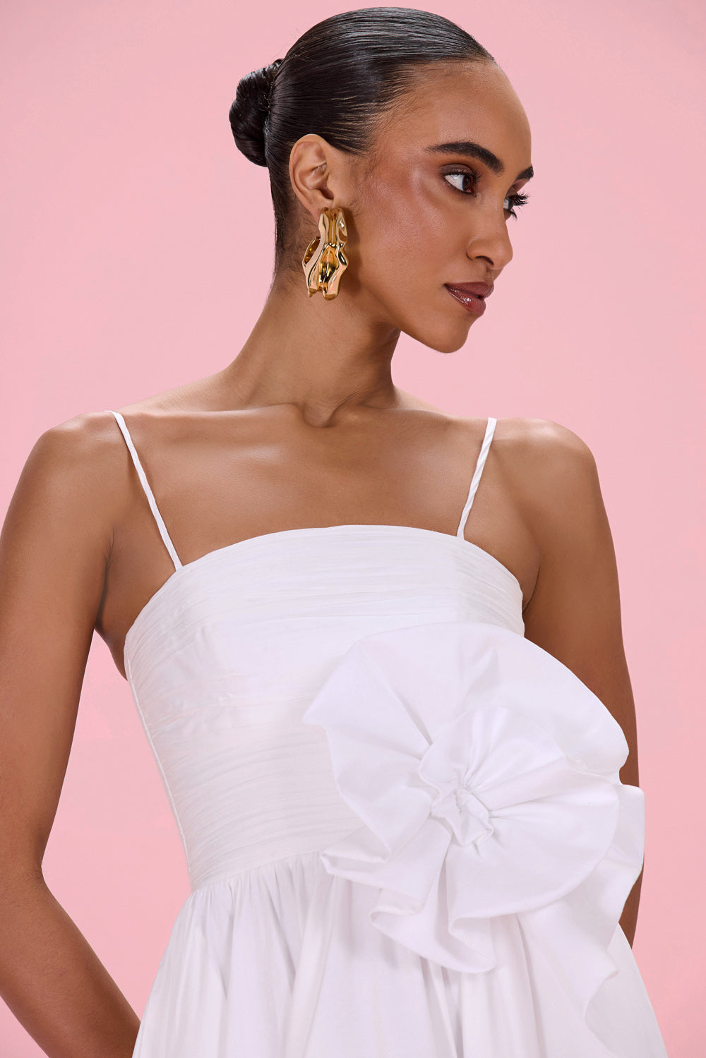 VESTIDO MIDI TRICOLINE BLOSSOM OFF WHITE