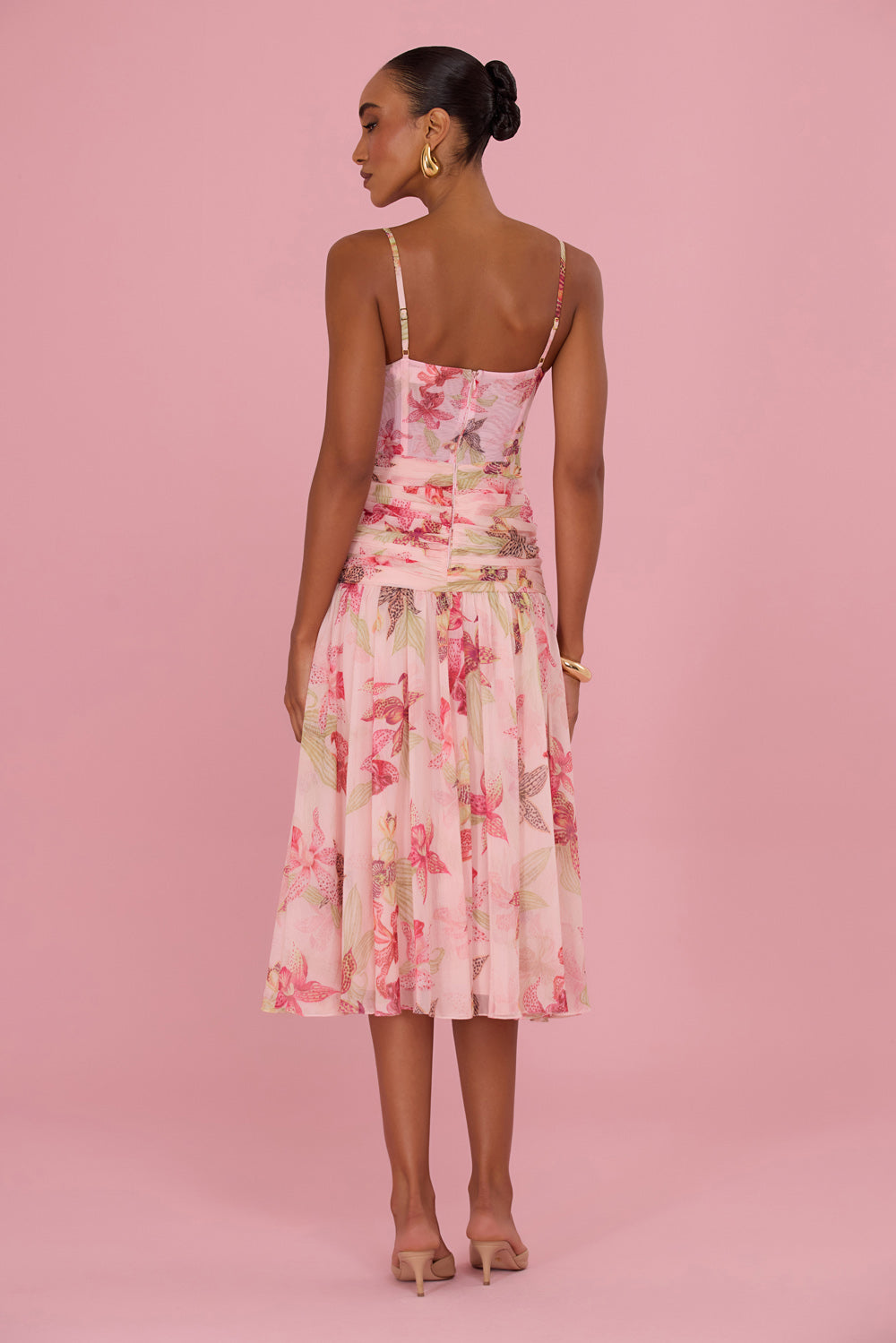 VESTIDO MIDI ORCHID BLOOM ROSE