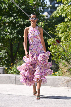 VESTIDO MIDI WALLERY RUFFLE LILAS