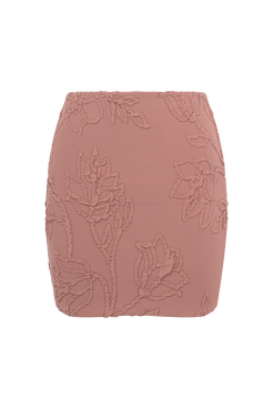 SAIA CURTA JACQUARD HAZEL MARROM
